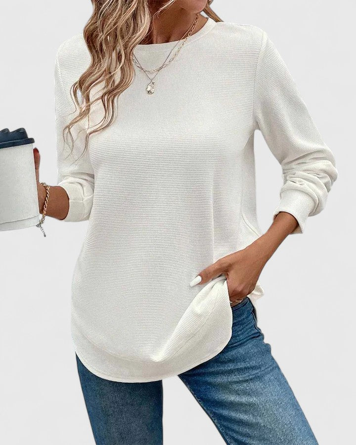 Nadyalyn | Elegante Maglione a maniche lunghe con Collo rotondo