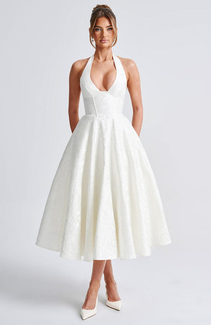Eulalie - Abito Senza Espalda Elegante con Scollo a V