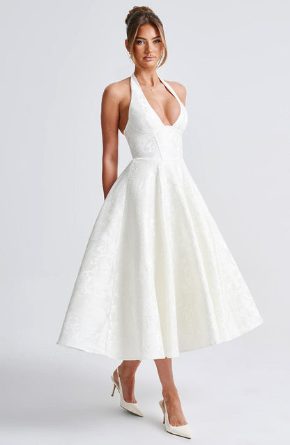 Eulalie - Abito Senza Espalda Elegante con Scollo a V