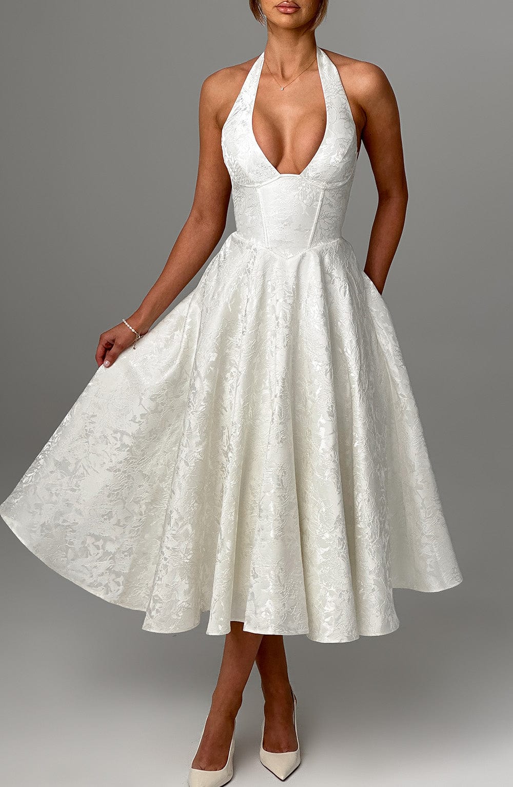 Eulalie - Abito Senza Espalda Elegante con Scollo a V