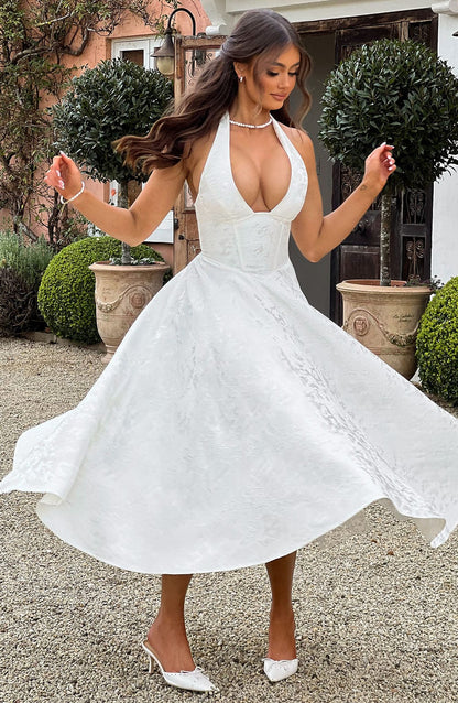 Eulalie - Abito Senza Espalda Elegante con Scollo a V