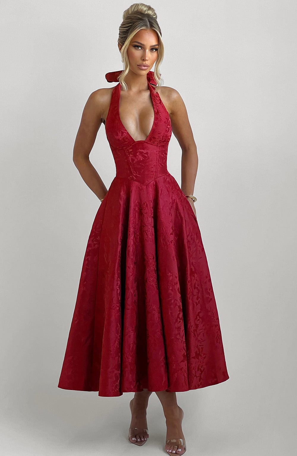 Eulalie - Abito Senza Espalda Elegante con Scollo a V