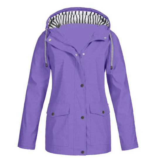 Ilektra - Giacca Elegante a maniche lunghe Impermeabile con cappuccio
