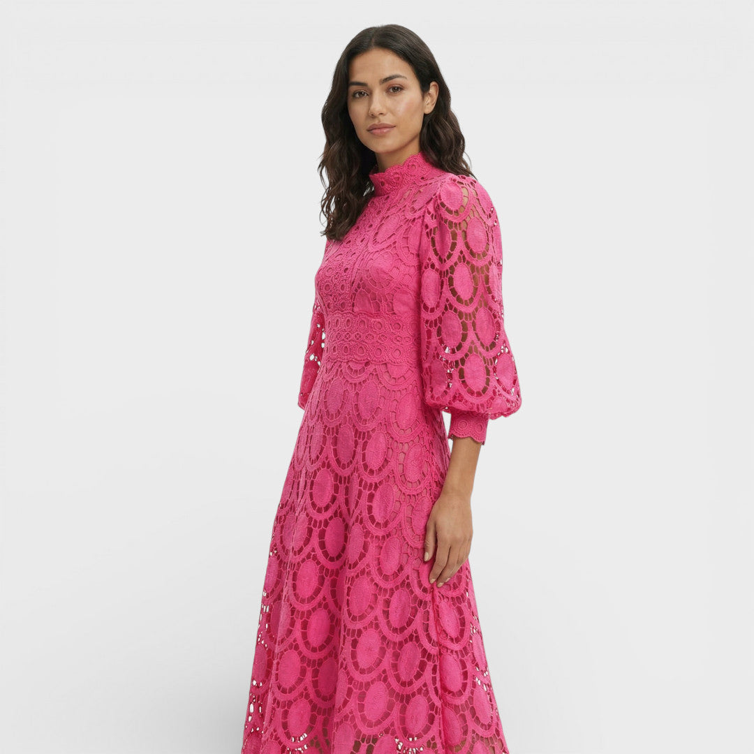 Abito midi Pizzo Collo alto