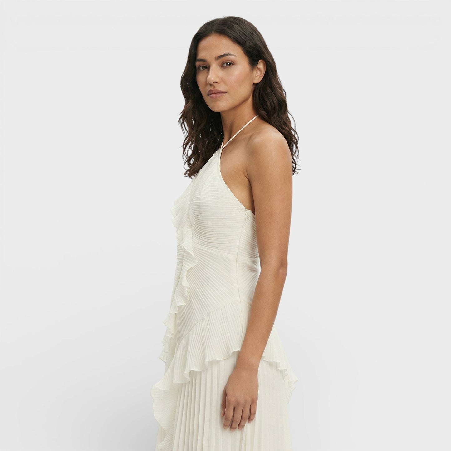 Abito lungo Halter Plissettato donna