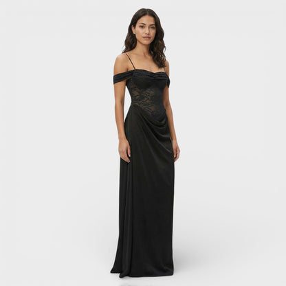 Abito lungo Pizzo Monospalla donna