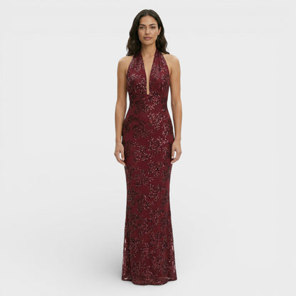 Abito lungo Festa Halter Pizzo