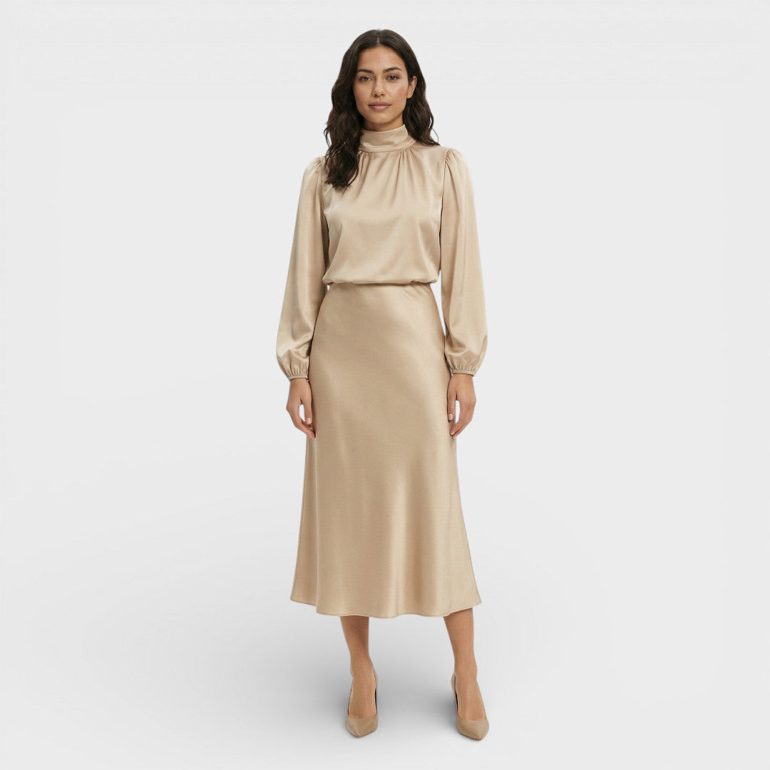 Abito midi donna Collo alto
