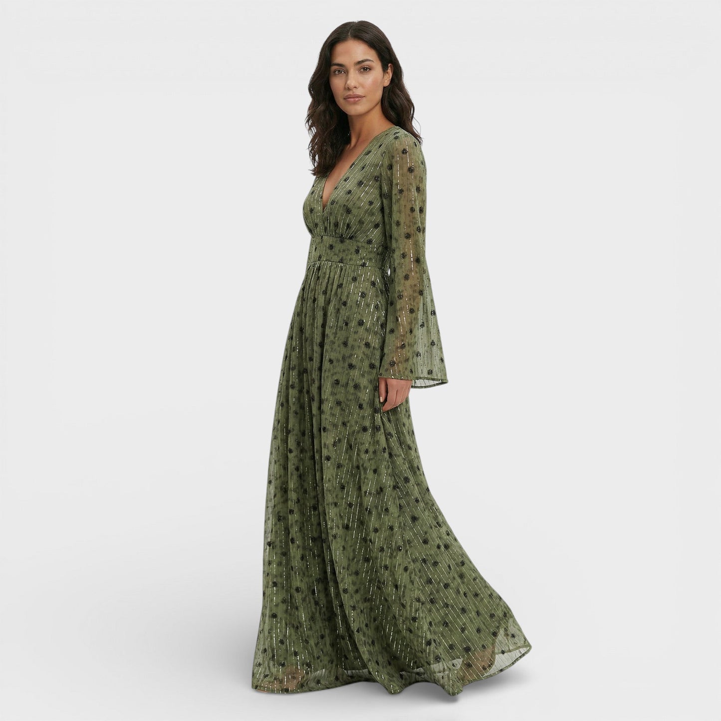 Abito maxi Boho Scollo Pico