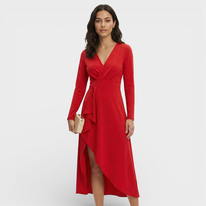 Abito midi Scollo Pico Spacco