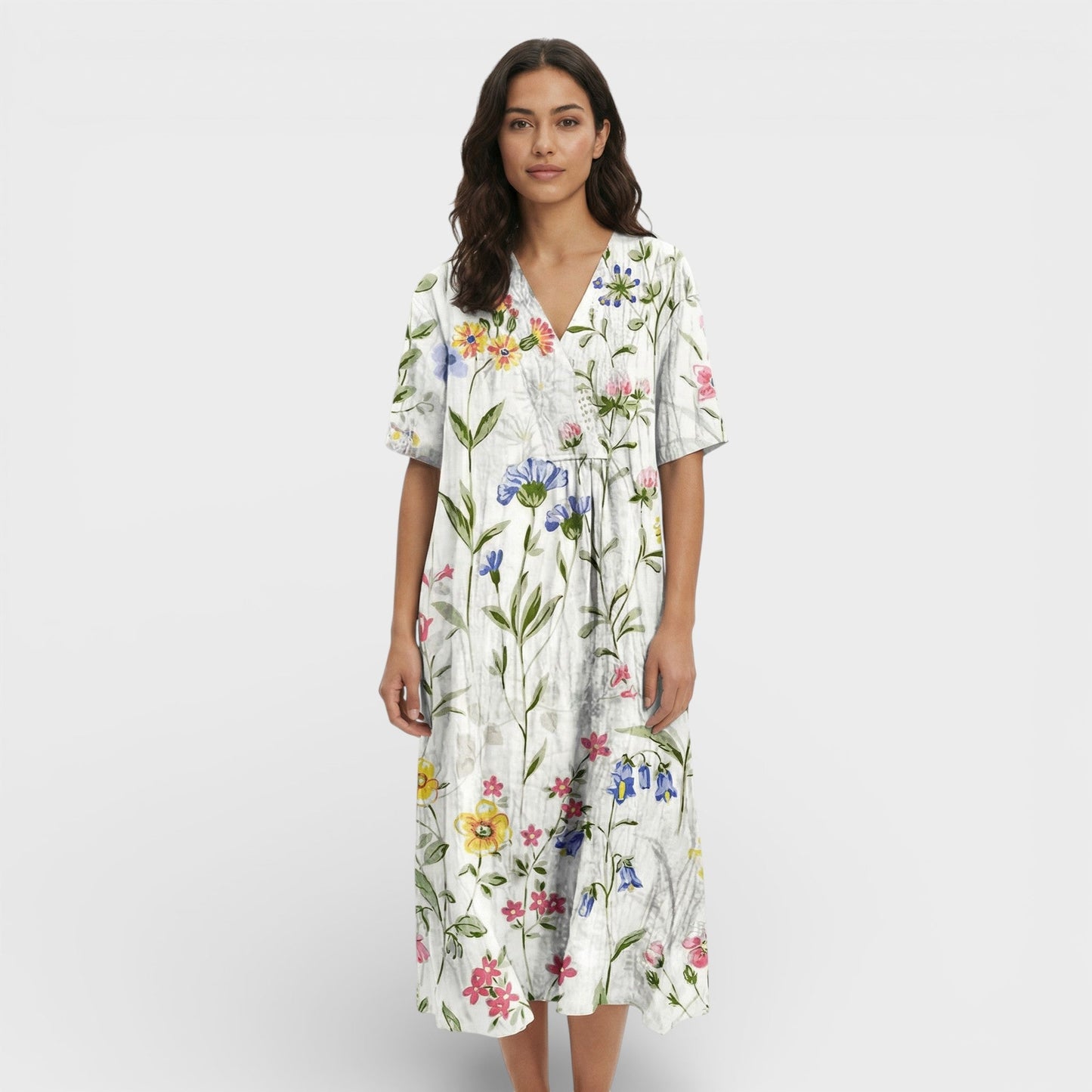 Abito floreale Scollo Pico donna