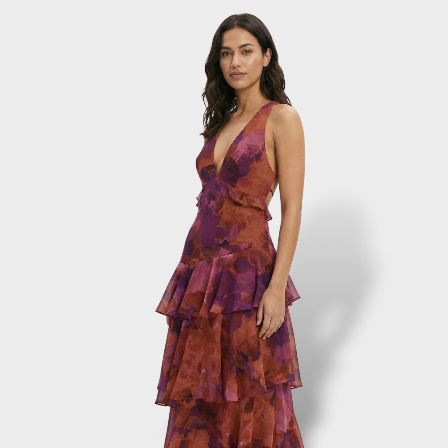 Abito lungo Elegante Scollo V