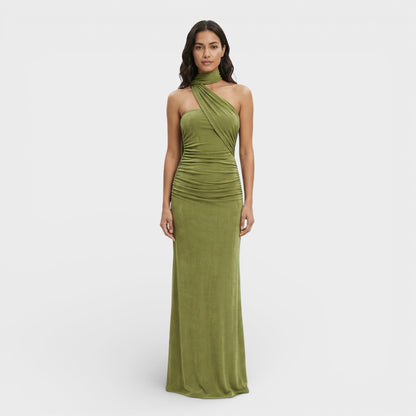 Abito maxi Halter Schiena Scoperta