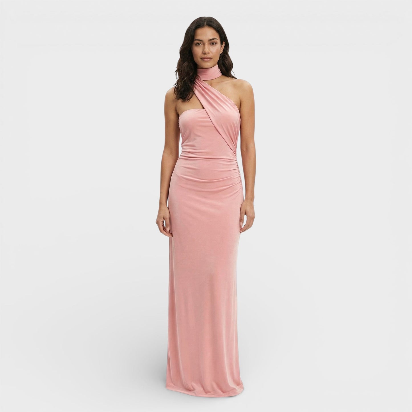 Abito maxi Halter Schiena Scoperta