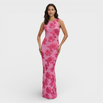 Abito maxi Ricamo Fiori donna