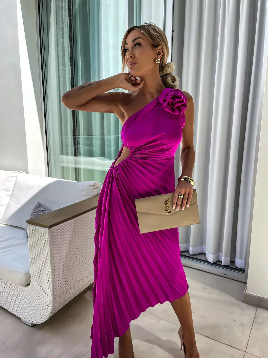 Lizbeth - Abito Maxi di Fiori con Hombro Descubierto