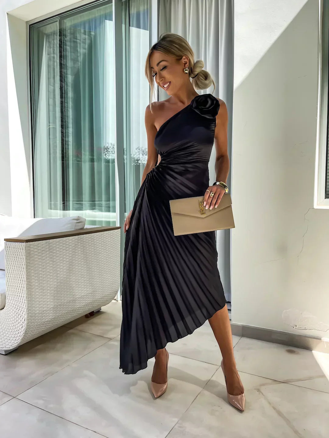 Lizbeth - Abito Maxi di Fiori con Hombro Descubierto