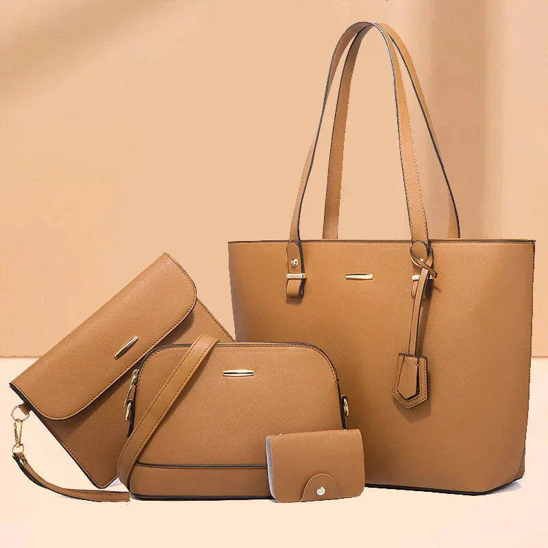 Set borsa a mano e borsa a spalla di 3 Pezzi di pelle