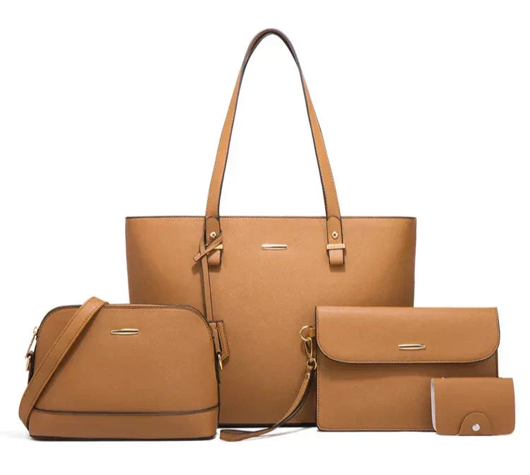 Ashby | Set borsa a mano e tracolla di pelle versatile di 3 Pezzi