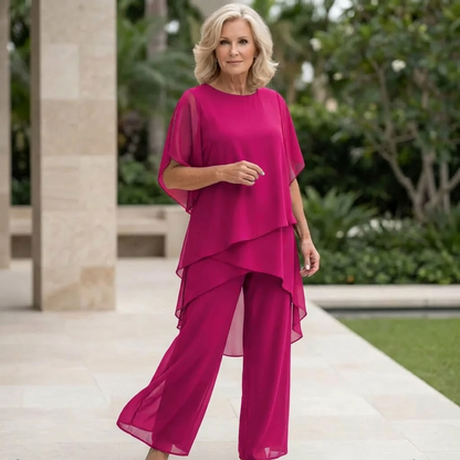 Set con pantaloni palazzo drapeados
