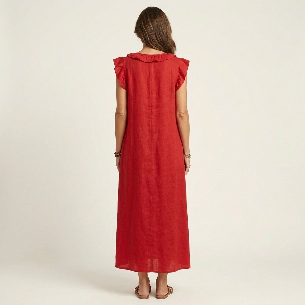 Abito lungo Josette - Eleganza Fluida con Volant
