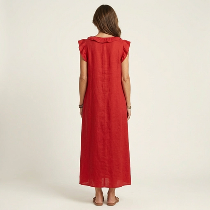 Abito lungo Josette - Eleganza Fluida con Volant