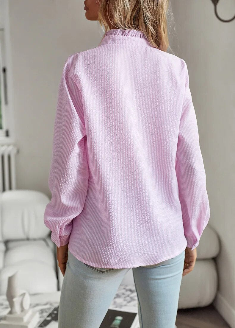 Grace – Blusa di Bottoni con Volant