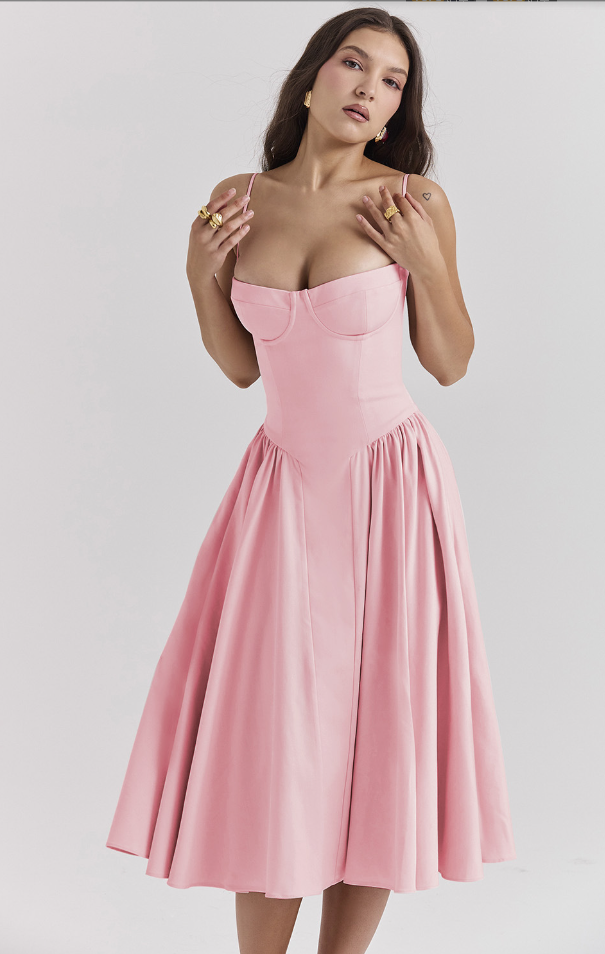Elara | Abito con spalline con corsetto