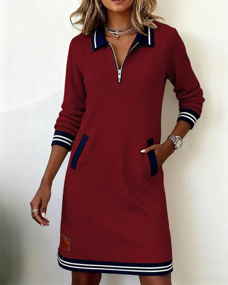Abito in cotone di manica lunga chic