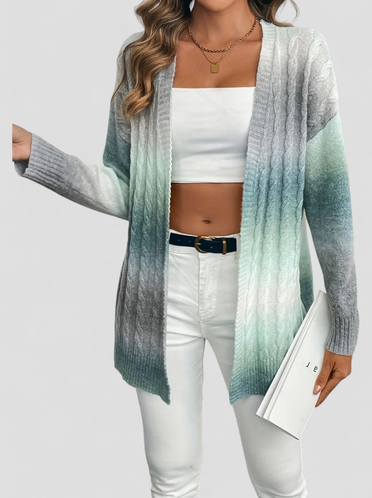 Cardigan di gradient plush elegante