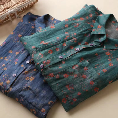 Maribel – Camicia Floreale con Medio Bottone