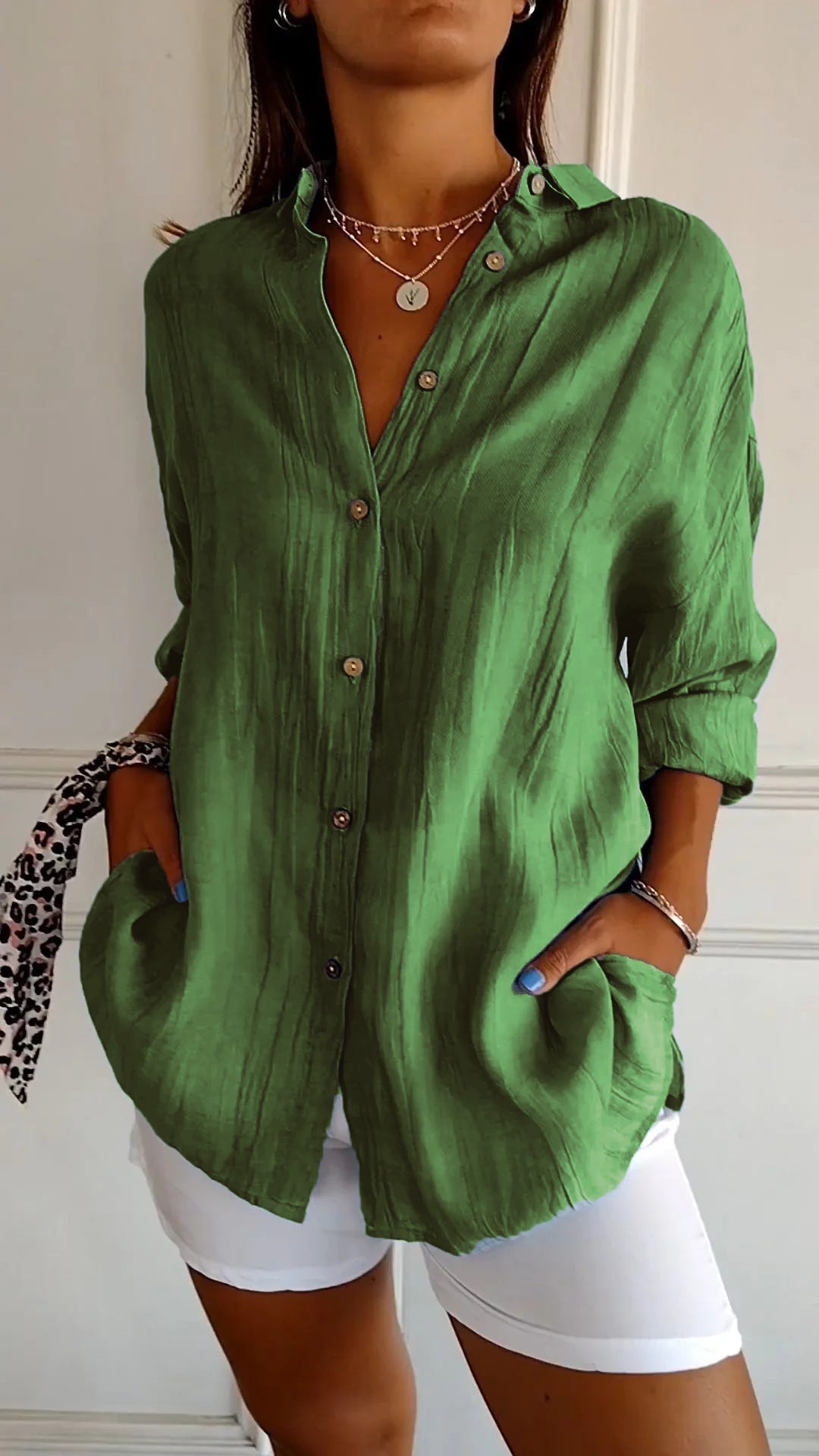 Sasha™ | Camicia elegante con Pliegues