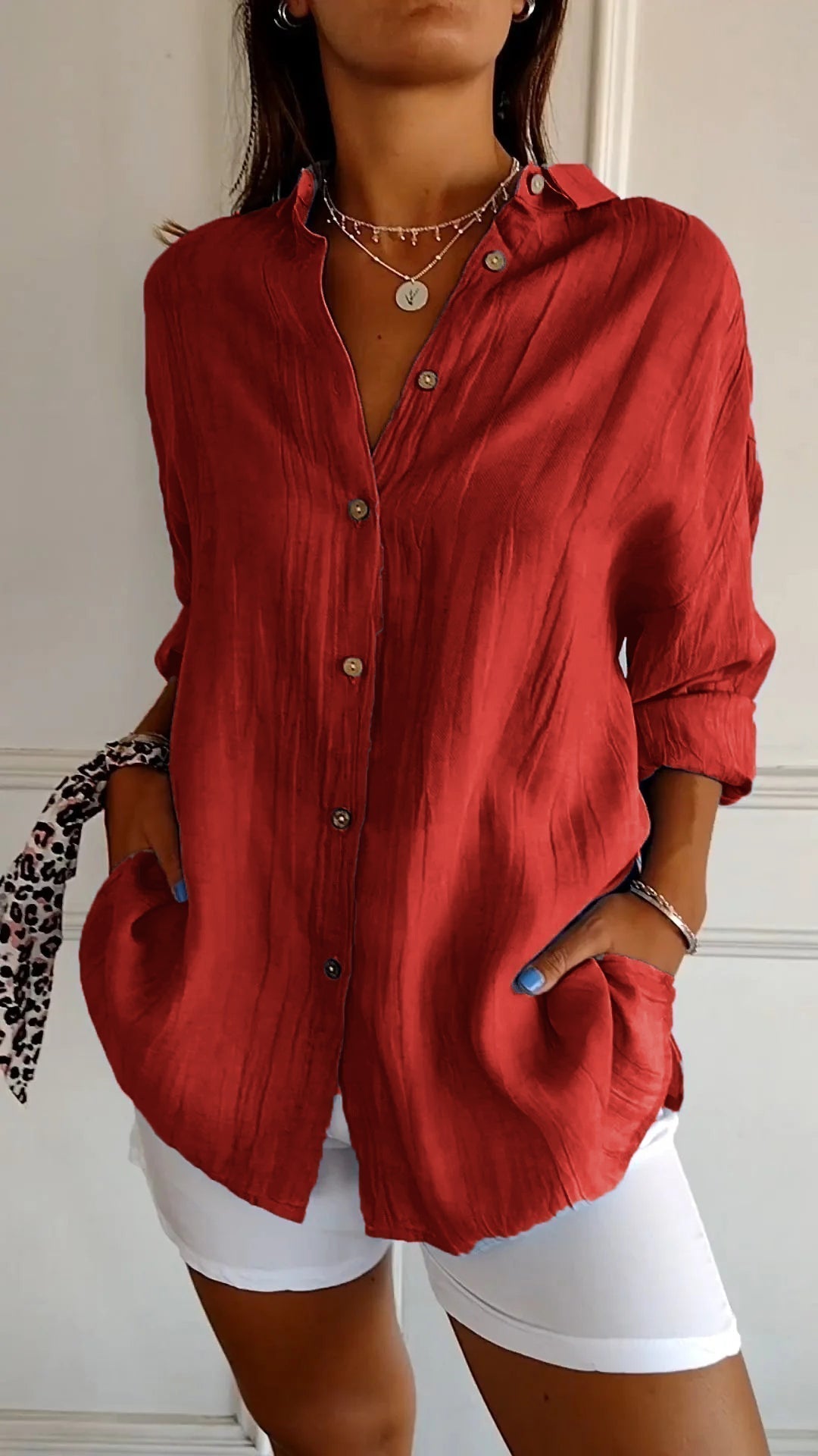 Sasha™ | Camicia elegante con Pliegues
