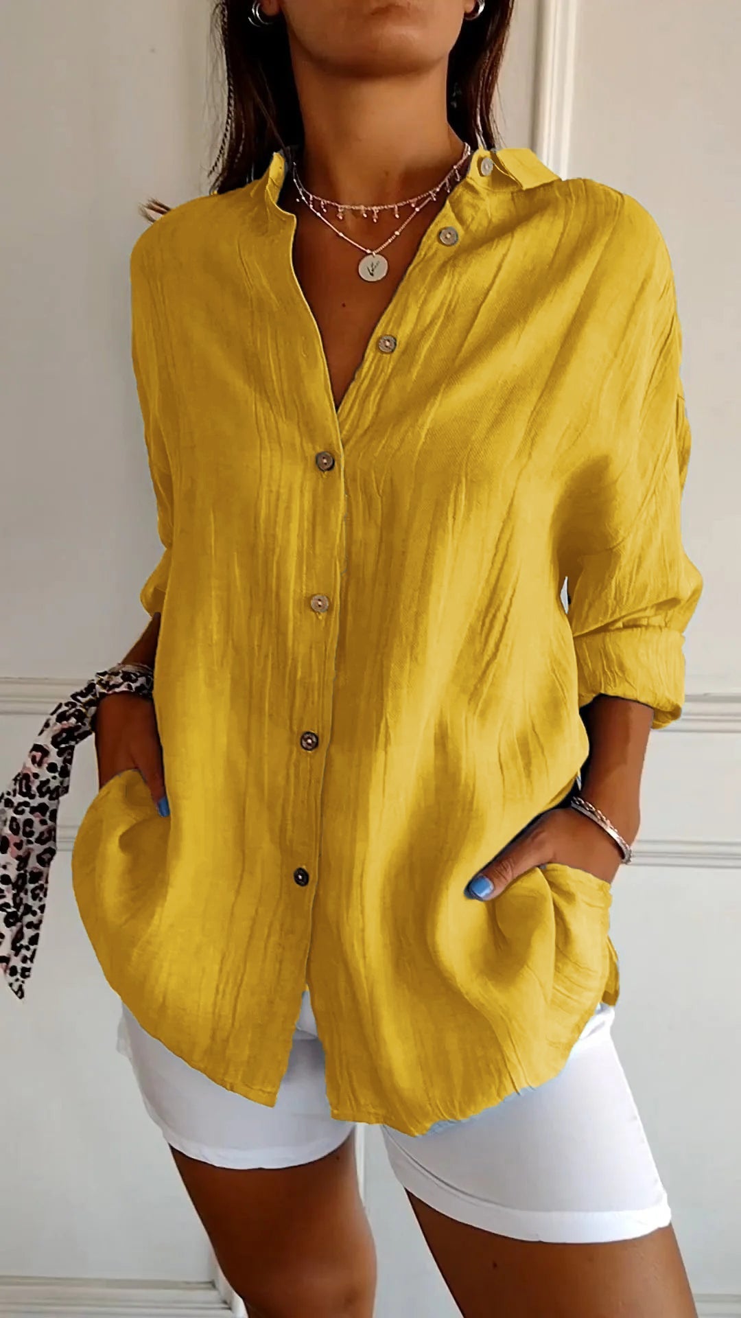 Sasha - Camicia elegante con Stile Plissettato