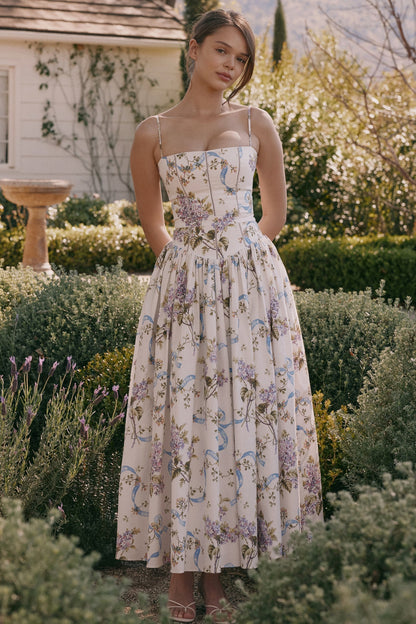 Kessara - Elegante Abito Maxi di Estate con Spalline Espagueti
