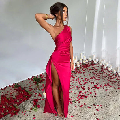 Inez - Elegante Abito Maxi di Un Hombro