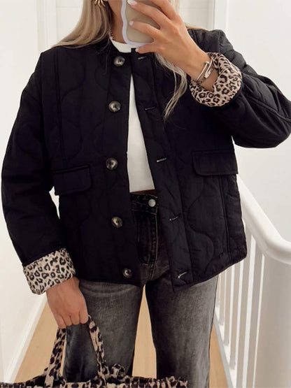 Nika™ | Cappotto foderato di stampa leopardata