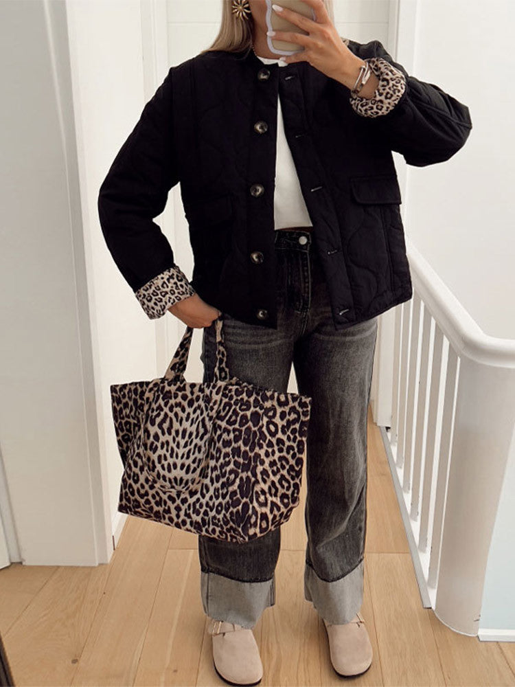 Nika™ | Cappotto foderato di stampa leopardata