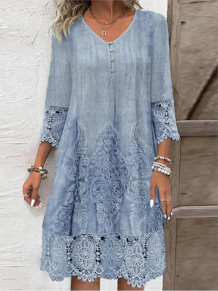 Lisa | Abito con scollo a V e pizzo
