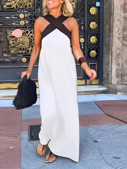 Quirine™ | Abito maxi con Cruce Frontal.