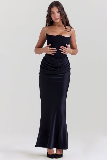 Paloma - Abito maxi elegante di Raso Senza maniche