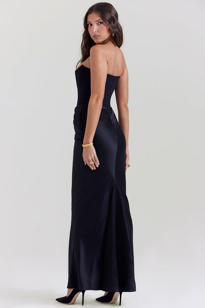 Paloma - Abito maxi elegante di Raso Senza maniche