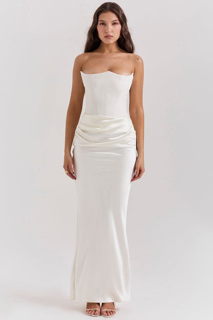 Paloma - Abito maxi elegante di Raso Senza maniche