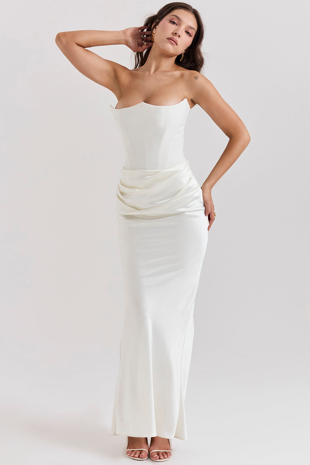 Paloma - Abito maxi elegante di Raso Senza maniche