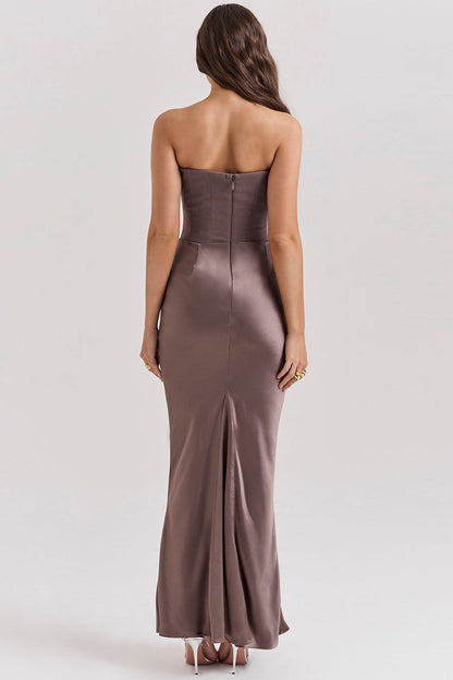 Paloma - Abito maxi elegante di Raso Senza maniche