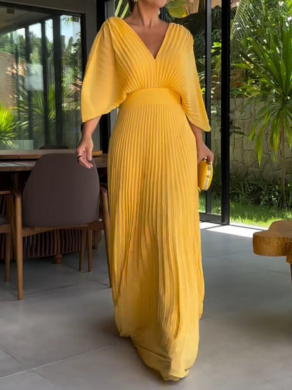 RIA™ - Abito Maxi con Costillas Flotantes