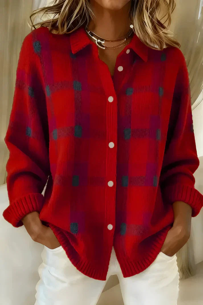 Gisèle – Maglione di maglia a quadri morbido