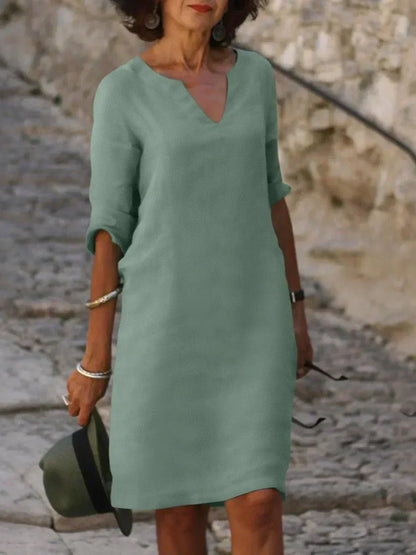 Sophia | Abito Midi Casual con scollo a V