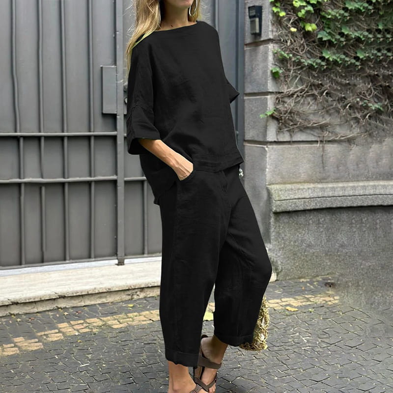 EMMA – SET COMPLETO IN COTONE-LINO CASUAL