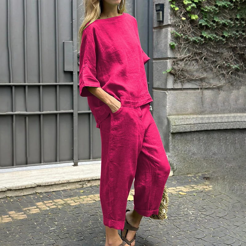 EMMA – SET COMPLETO IN COTONE-LINO CASUAL